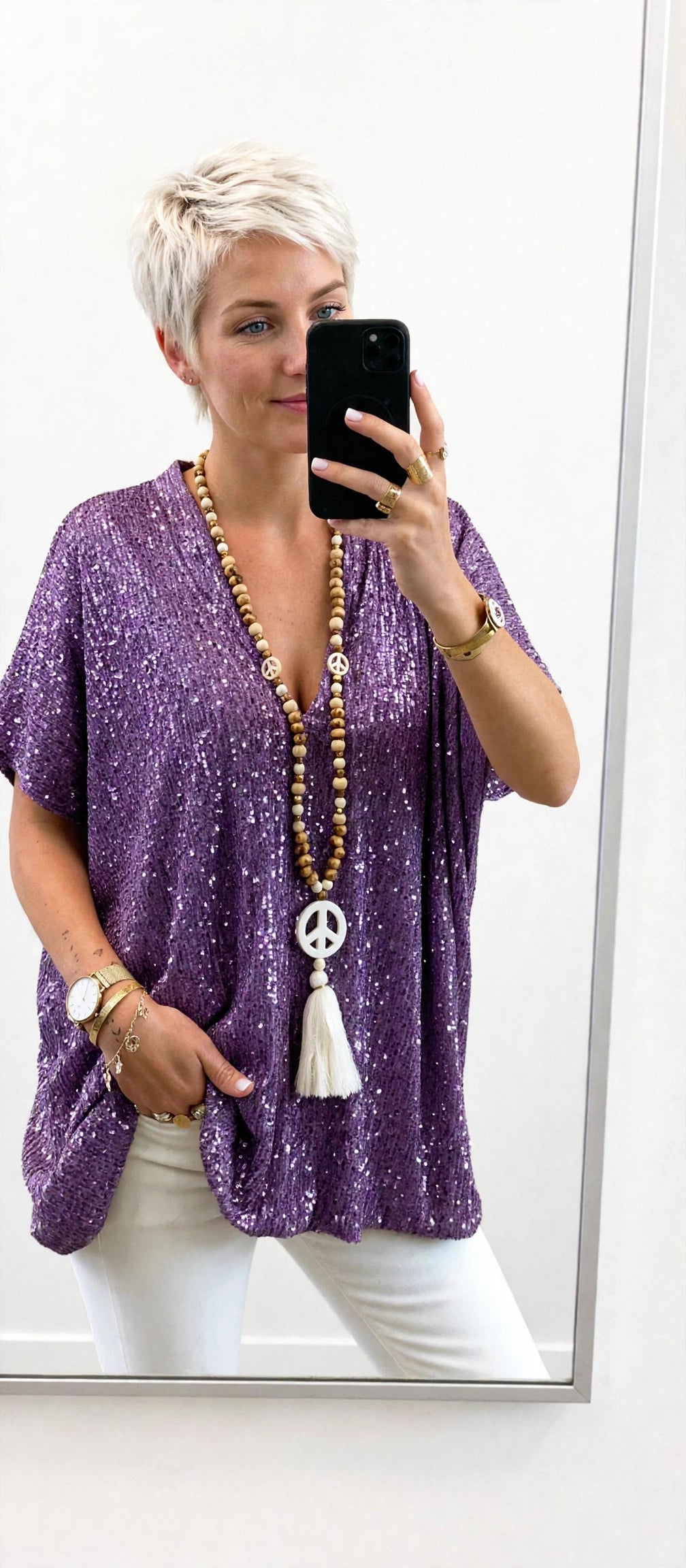 LUMINA™ Sequin Blouse