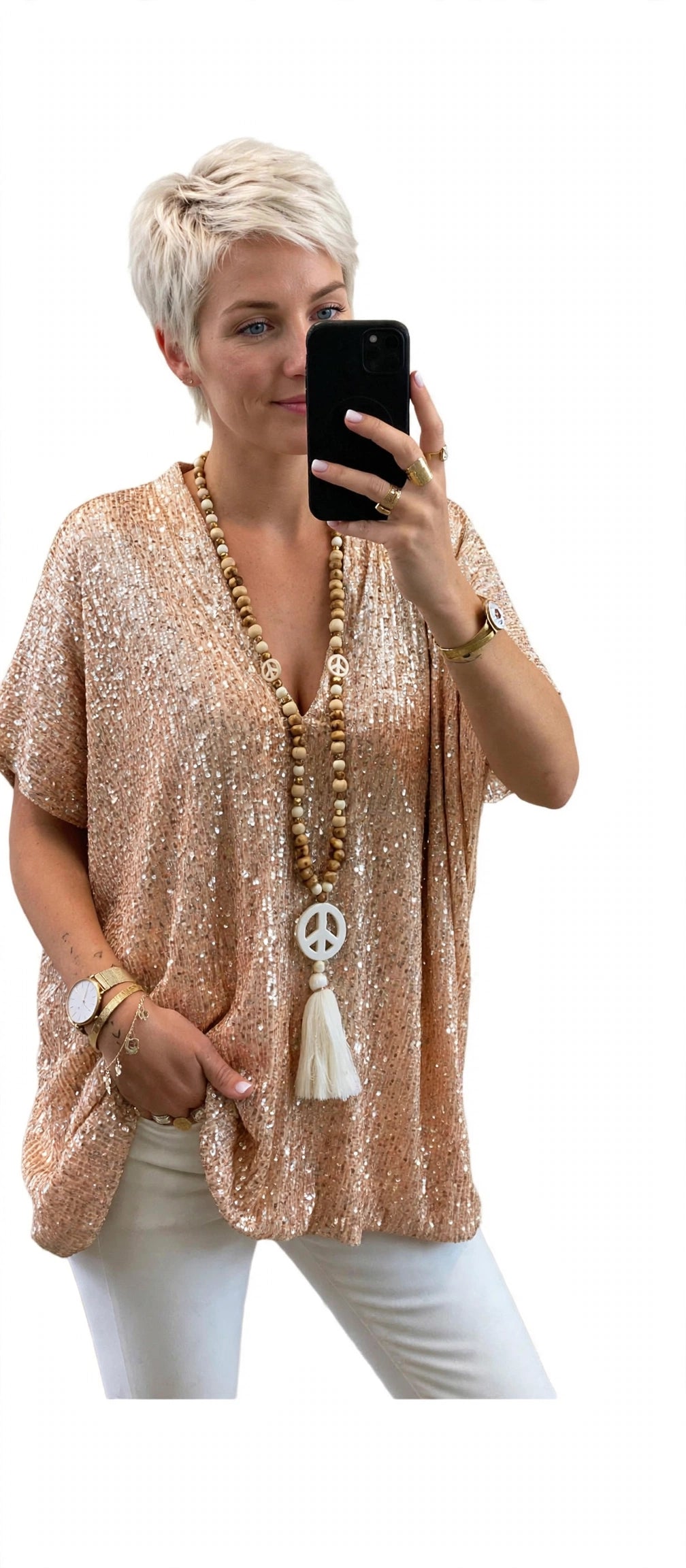 LUMINA™ Sequin Blouse